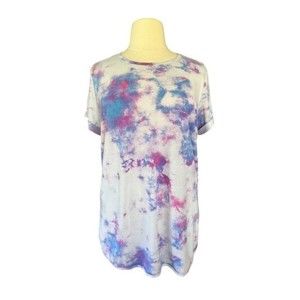 Tek Gear | Tye-Dyed T-Shirt | Blue, Pink and White | Women's Size - 1X